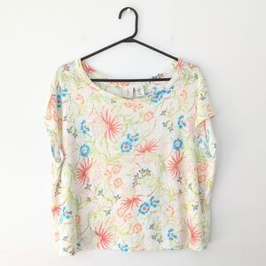 Joie Linen Boxy Floral Top in Size M